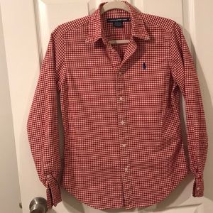 Ralph Lauren Red and White Checked Oxford